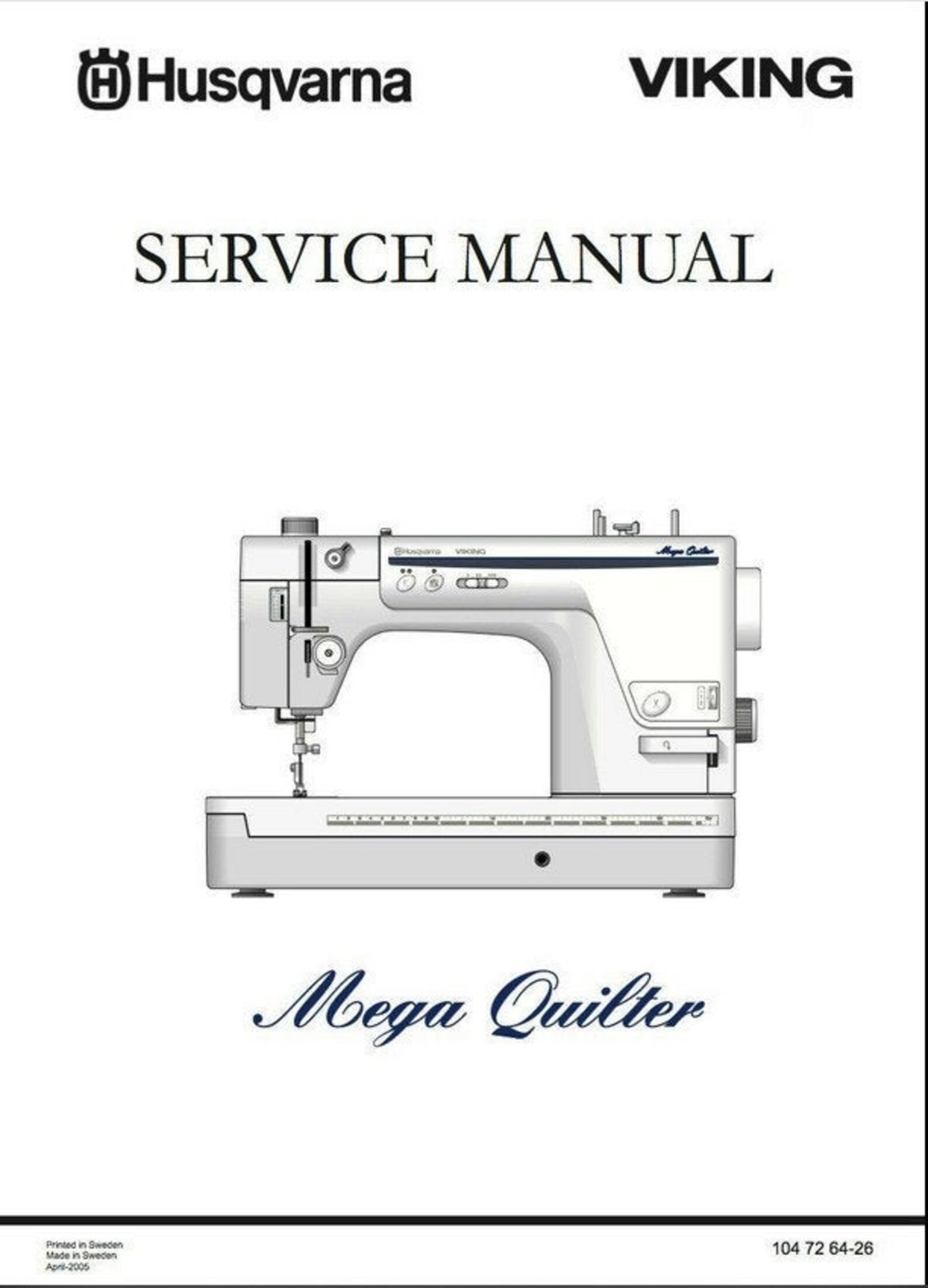 Husqvarna Viking Mega QUILTER Service / Repair manual & Parts Etsy