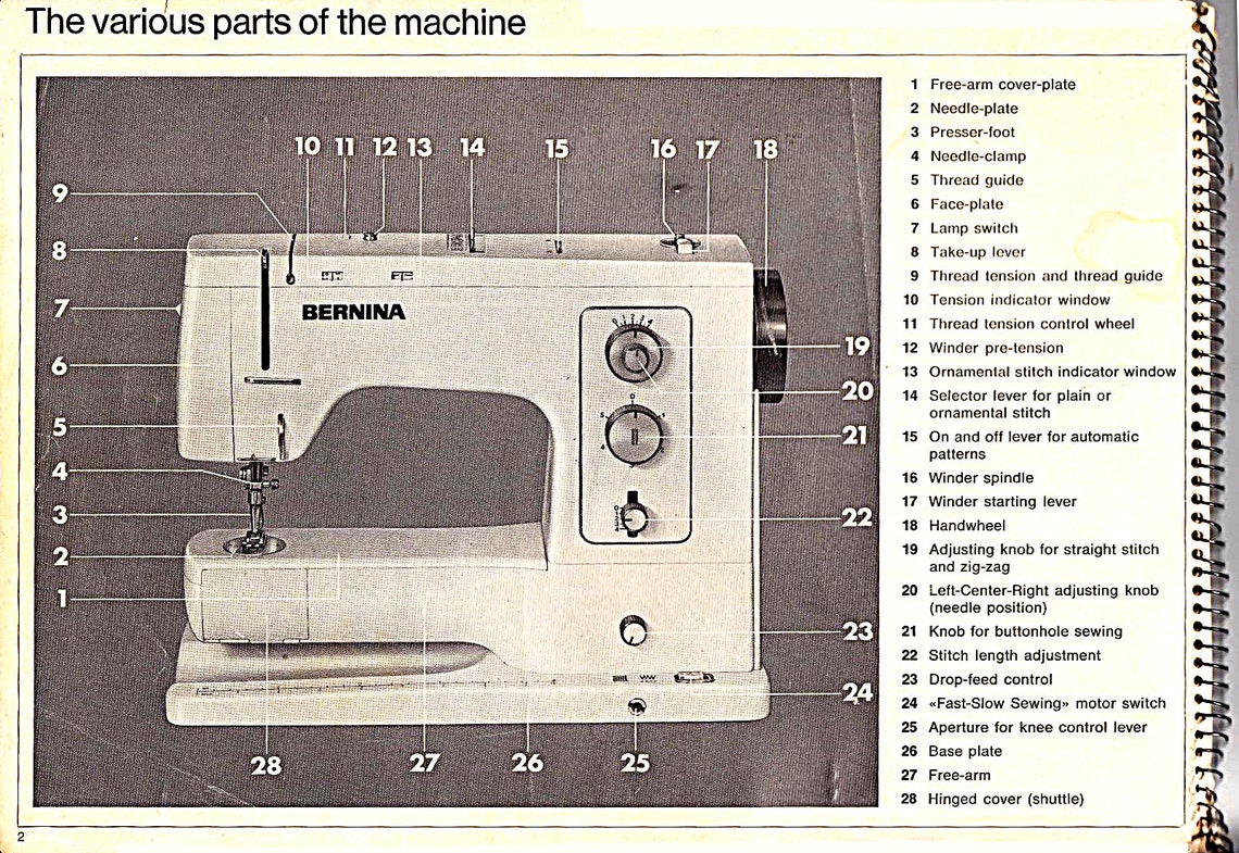 BERNINA Record 830 Vintage Sewing Machine Instruction / Operating