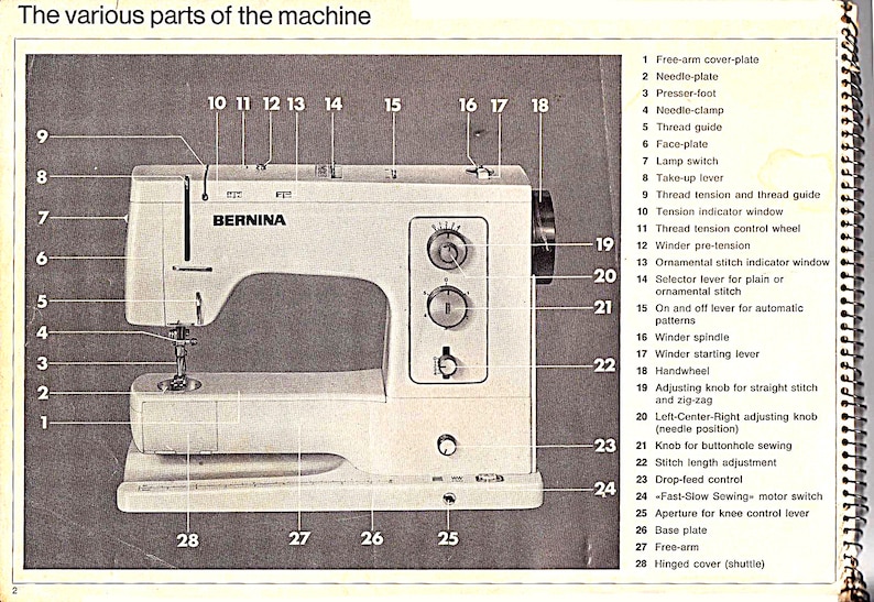 BERNINA Record 830 Vintage Sewing Machine Instruction / Operating