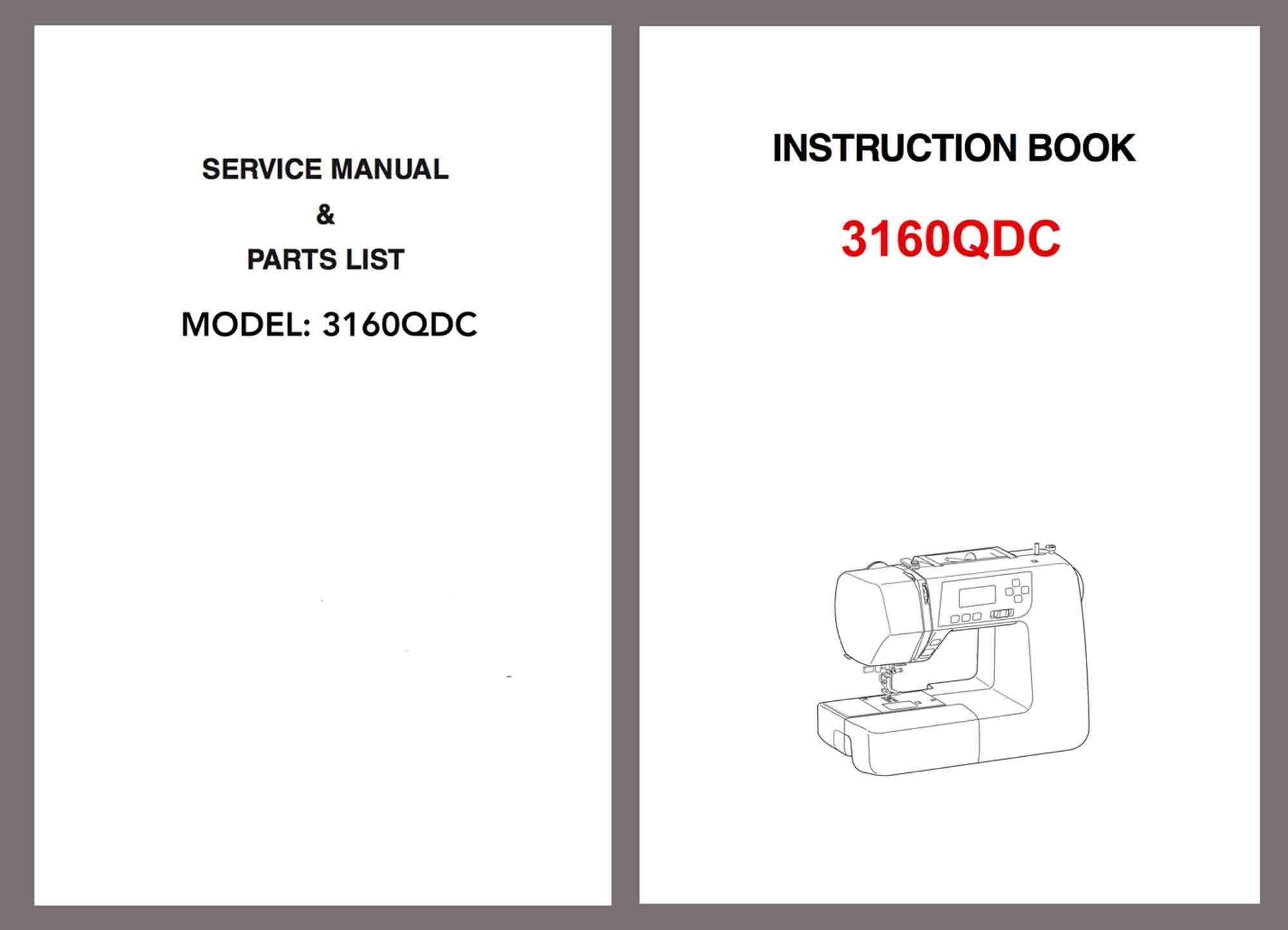 3160QDC Janome Instruction, Service / Repair Manual & Parts List Sewing
