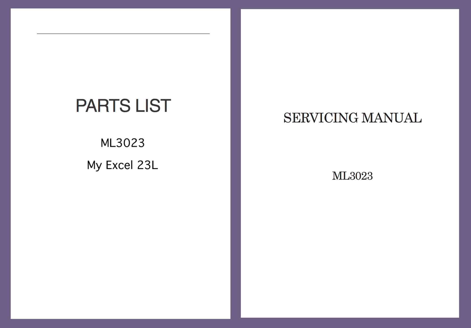 ML3032, My Excel 23L Janome New Home Service / Repair Manual & Parts ...