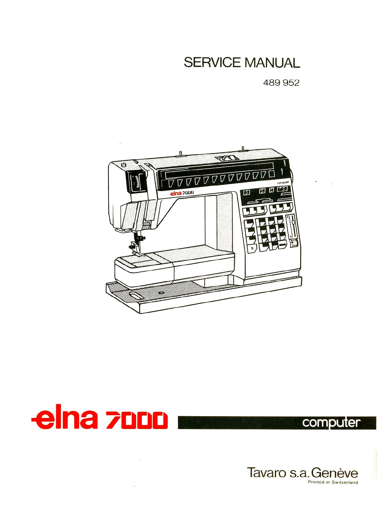 Elna 7000 Sewing machine Service Manual and Parts / Schematics Etsy