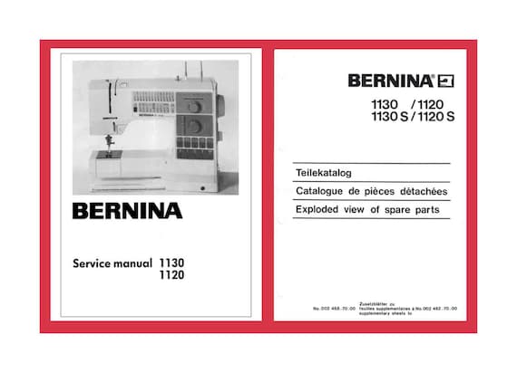 Bernina 1120 1130 Sewing Machine Service Manual & Spare Parts | Etsy