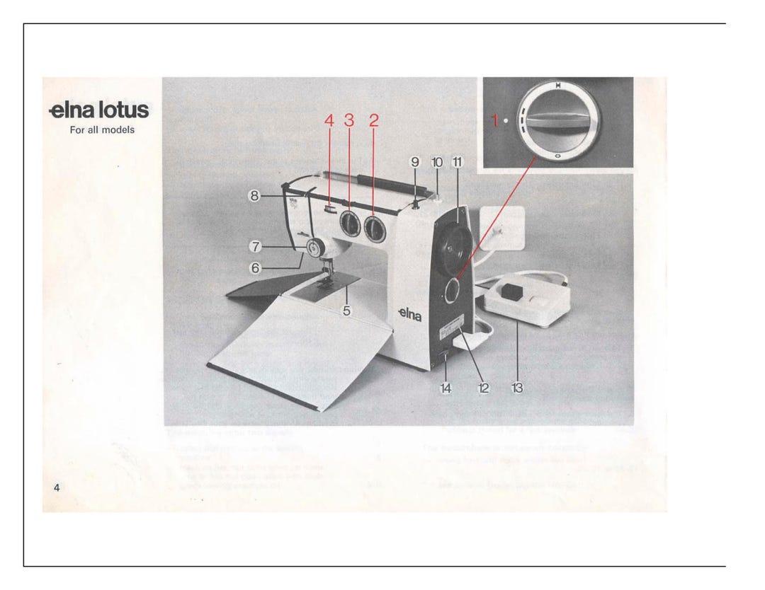 Instruction Manual for Vintage Elna Lotus SP TSP EC Zz Pdf Download Etsy