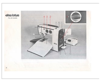 Instruction Manual for Vintage Elna Lotus SP TSP EC zz * Pdf Download