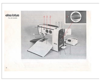 Manual de instrucciones para Vintage Elna Lotus SP TSP EC zz * Descargar PDF