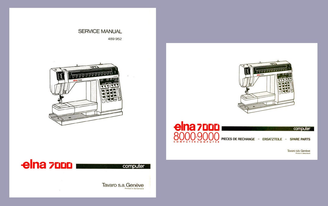 Elna 7000 Sewing Machine Service Manual and Parts / Schematics Book PDF