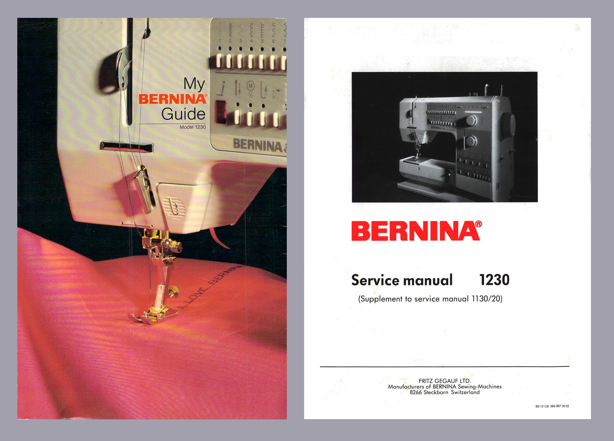 Instruction and Service Manuals for Vintage Bernina 1230 PDF Download