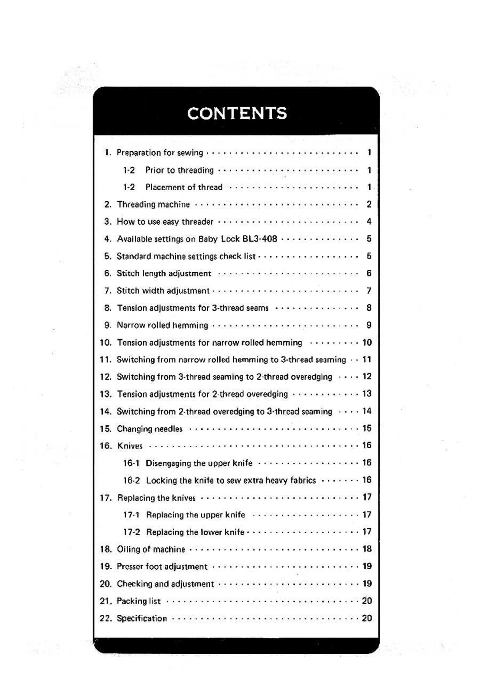 Vtg. Baby Lock BL3408 Serger by Juki Instruction Manual Book Operating
