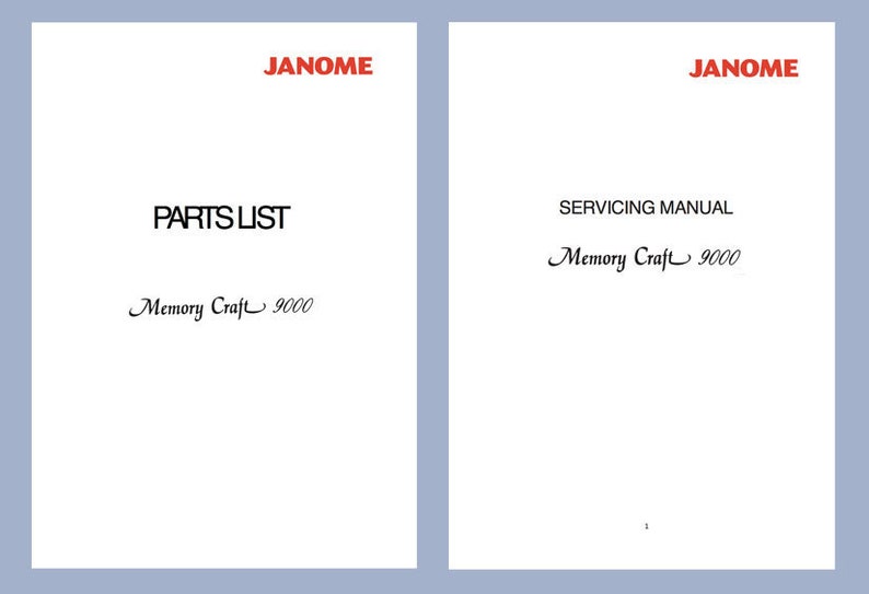 JANOME Memory Craft MC9000 MC-9000 Sewing Embroidery Machine Service ...