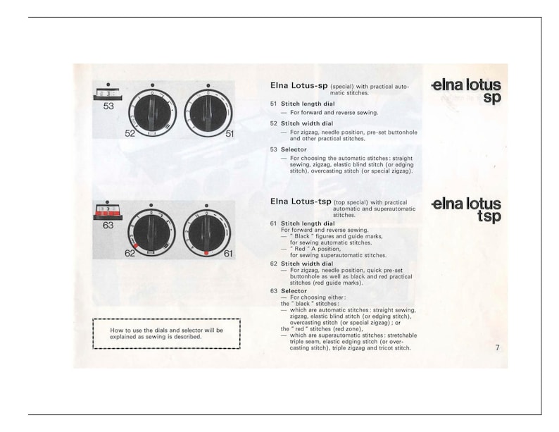 Instruction Manual for Vintage Elna Lotus SP TSP EC Zz Pdf Download Etsy