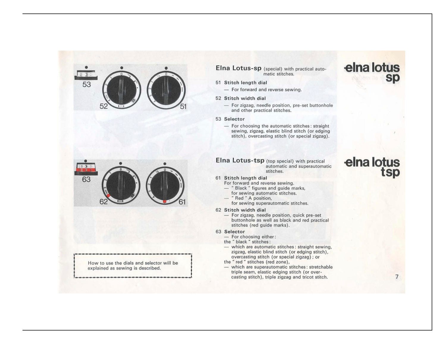 Instruction Manual for Vintage Elna Lotus SP TSP EC Zz Pdf Download Etsy