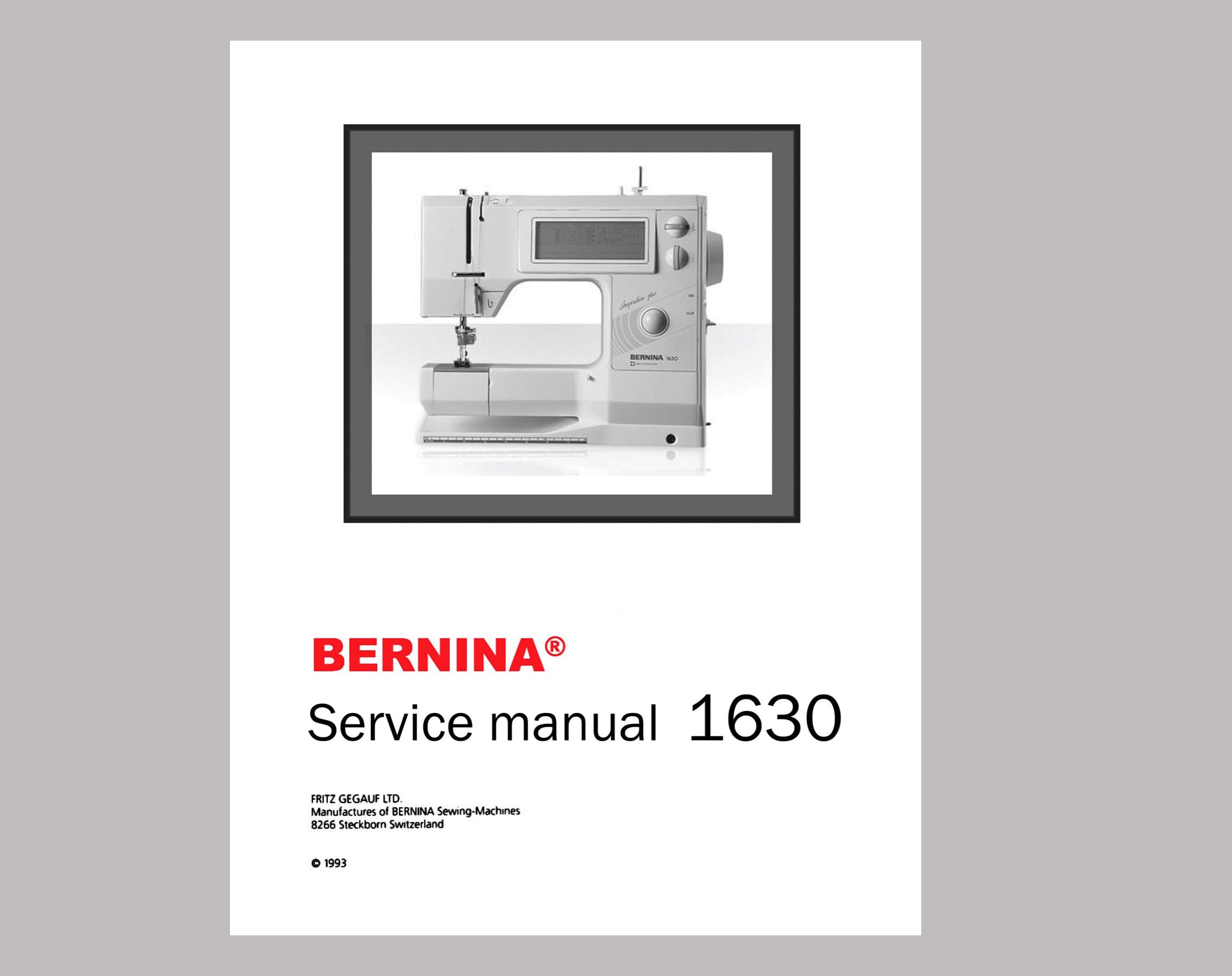 Vintage BERNINA 1630 Inspiration Plus Sewing Machine Service / Repair