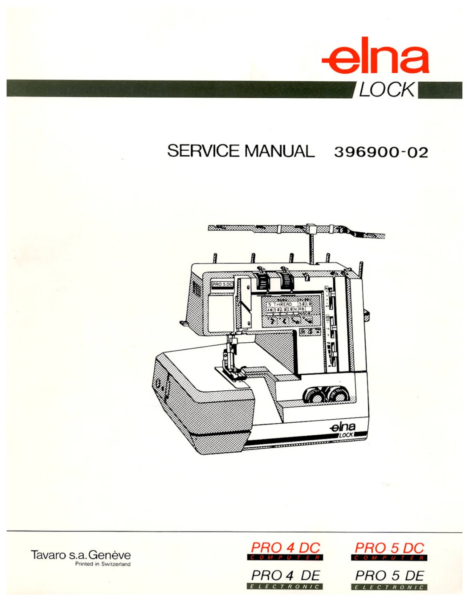 ELNA PRO 4DE 4DC 5DE 5DC Serger SERVICE Repair Manual Etsy