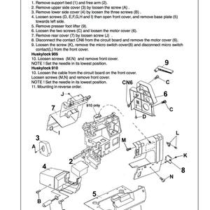Huskylock 905 910 by Husqvarna Viking Service Repair manual and Parts List * PDF Download image 3