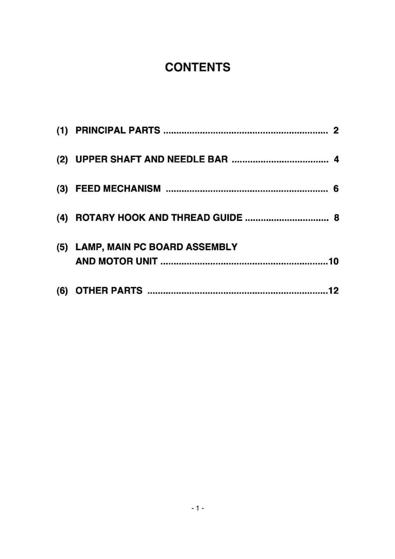 Baby Lock Pro Line BL7800 Service / Repair manual & Parts / SCHEMATIC BOOK PDF Download image 4