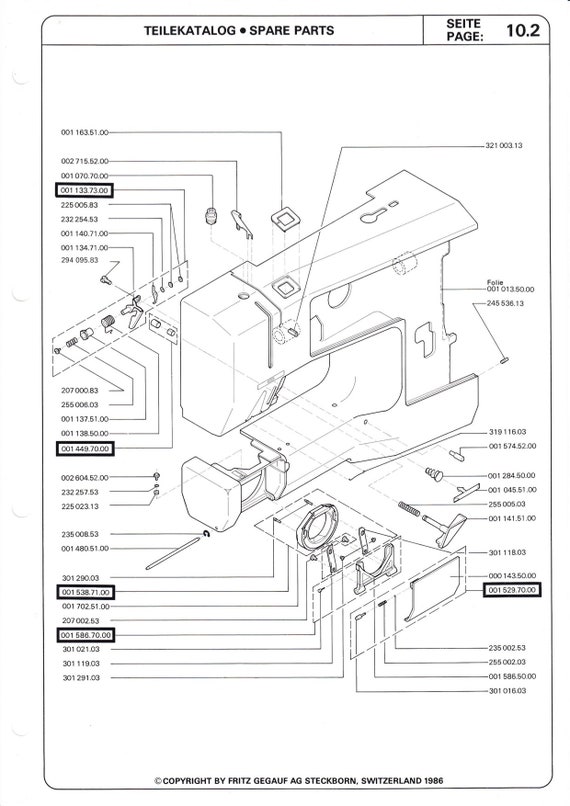 Bernina Sewing Machine Parts Diagram