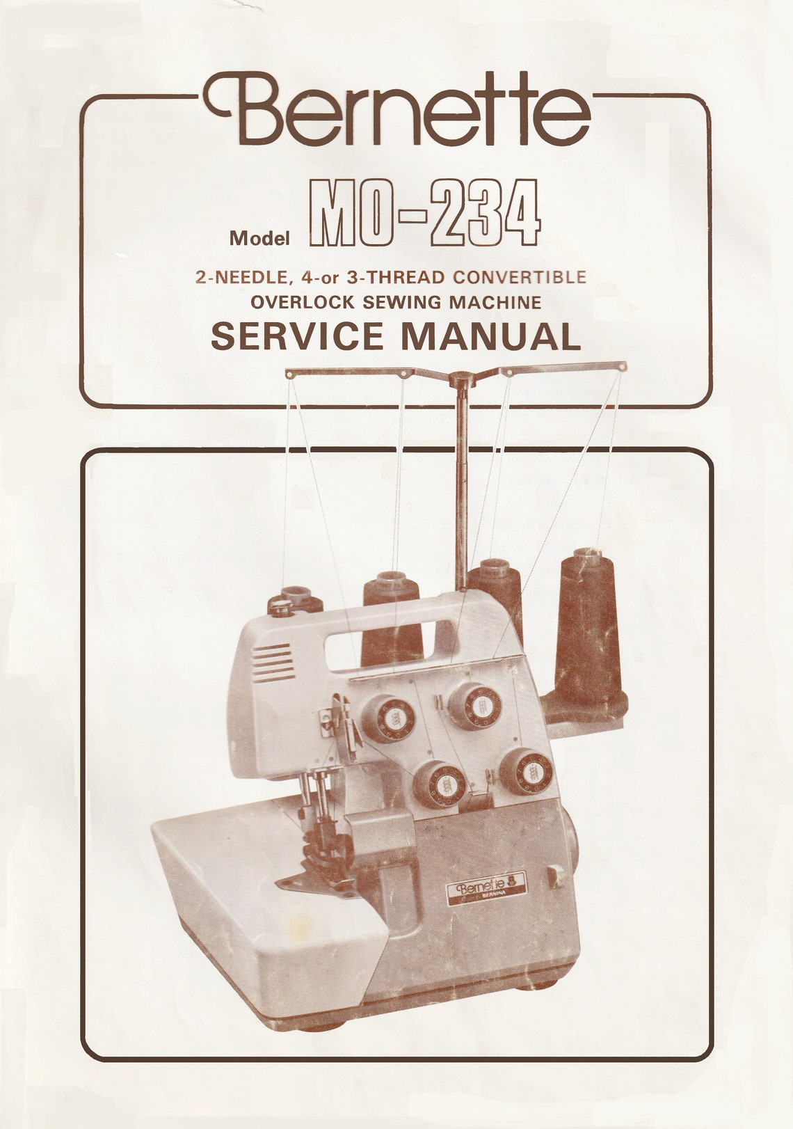 MO234 Serger Instruction / Operating Manual, Service Manual
