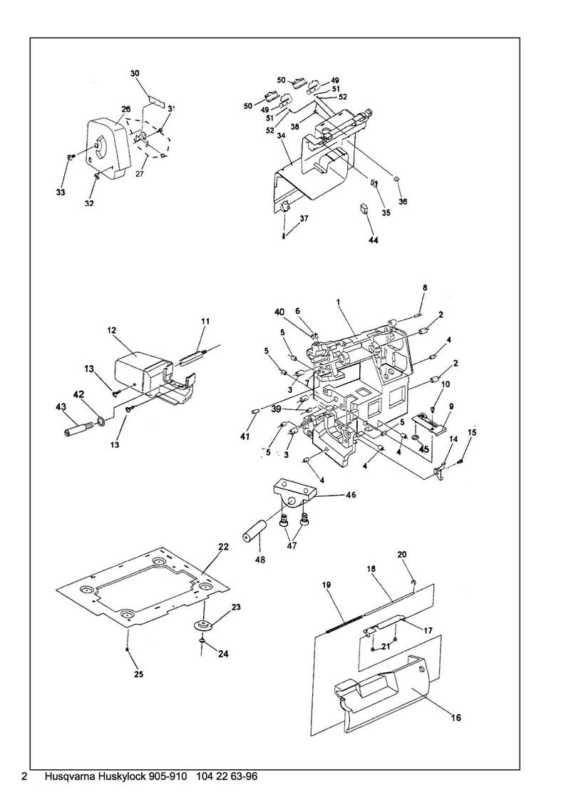 Huskylock 905 910 by Husqvarna Viking Service Repair manual and Parts List * PDF Download image 5