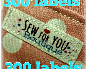 300 iron on tiny fabric labels 1.5"x.5" doll clothes pocketbooks quilts hairbows  purses plush toy  stuffed animal