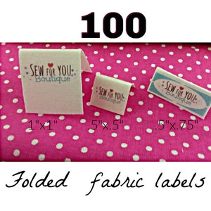 100  folded fabric labels doll clothes pocketbooks wallets  plushies stuffed animals quilts hair-bows purses .5&quot;x.5&quot; .5&quot;x.75&quot; 1&quot;x1&quot;
