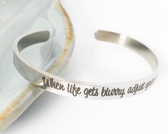 Adjust your focus | Photographer Gift | Capture the Good Times Develop from the negative | Engraved Camera Bracelet | Photography Cuff