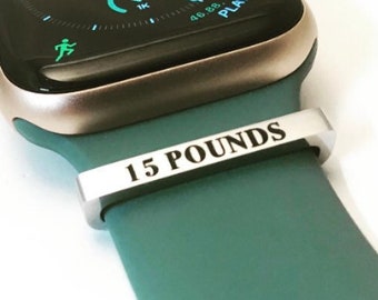 Personalized Weight Loss Tracker Charm: Engraved Smart Watch Band Accessory