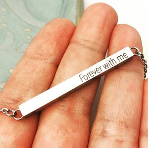 Horizontal Bar Cremains Urn Necklace ~ Double Chamber Skinny Cremation Jewelry ~ Pet Loss ~ Always With Me ~ Forever By My Side In My Heart