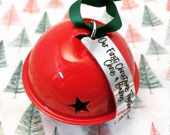 Personalized First Christmas Together Jingle Bell ~ Custom Engraved Ornament ~ Large Jingle Bell ~ Baby's First Christmas ~