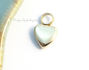 Gold Cremation - Small Urn - Petite Heart Pendant - Remembrance Jewelry - Memorial Charm - Sympathy Gift - Loss of a loved one - HLJ