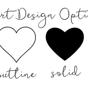 May include: Two heart designs, one with a solid black fill and the other with a white outline. The text below the hearts reads "outline" and "solid".