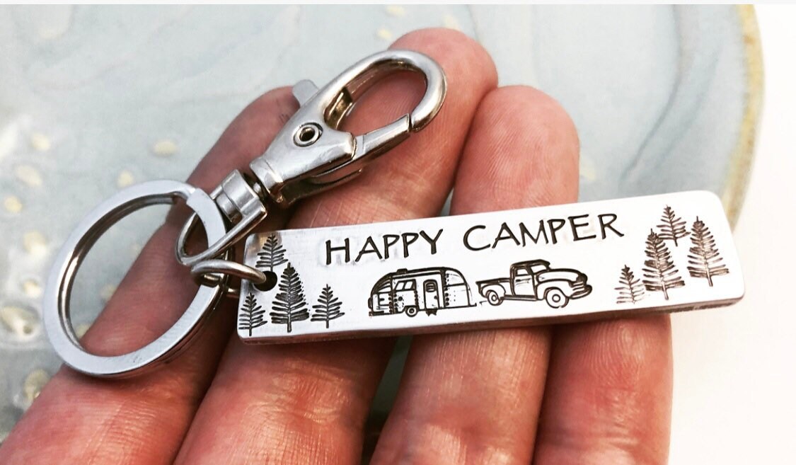 Happy Camper Key Chain RV Accessories Trailer Truck Etsy