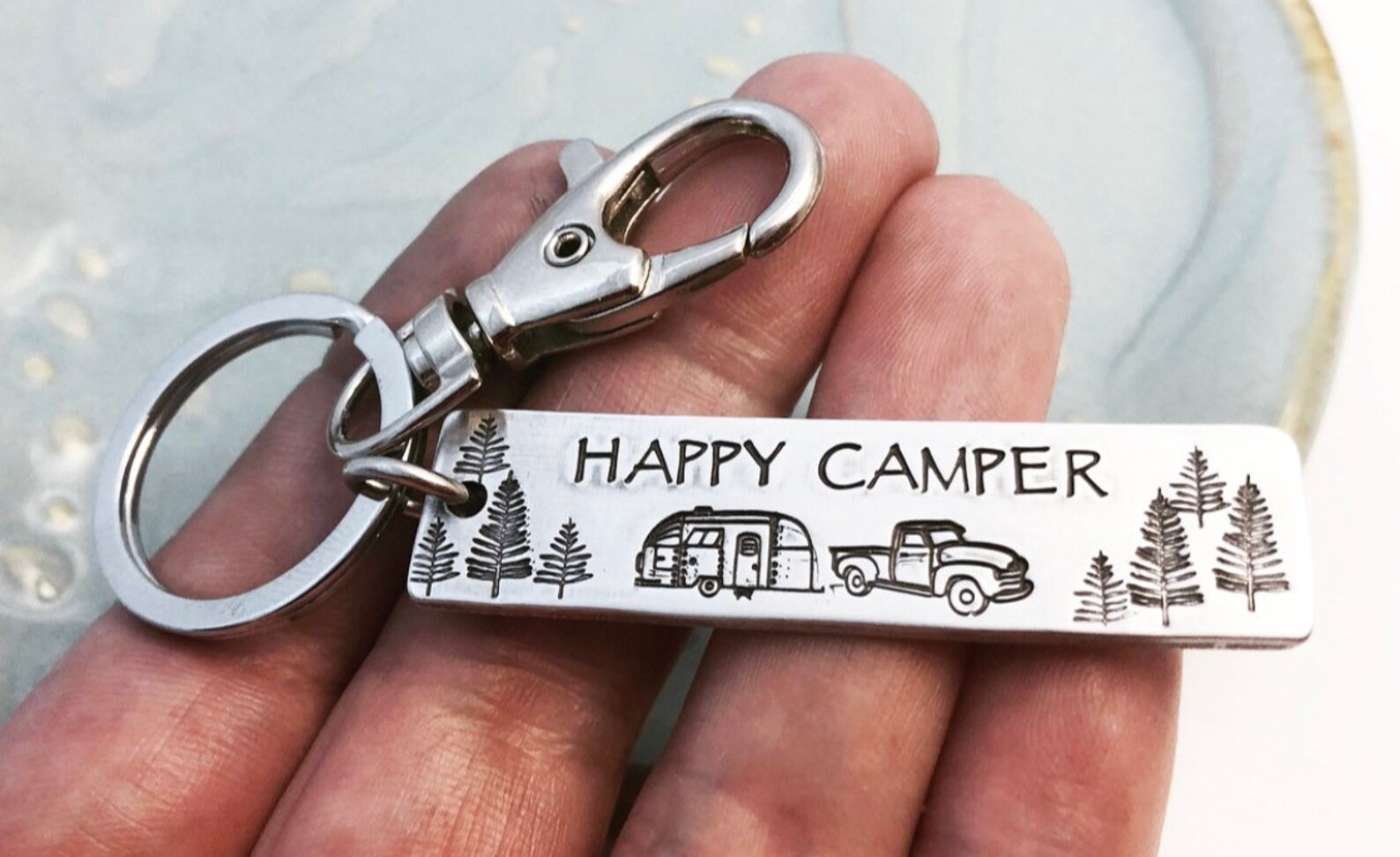 Happy Camper Key Chain RV Accessories Trailer Truck Etsy