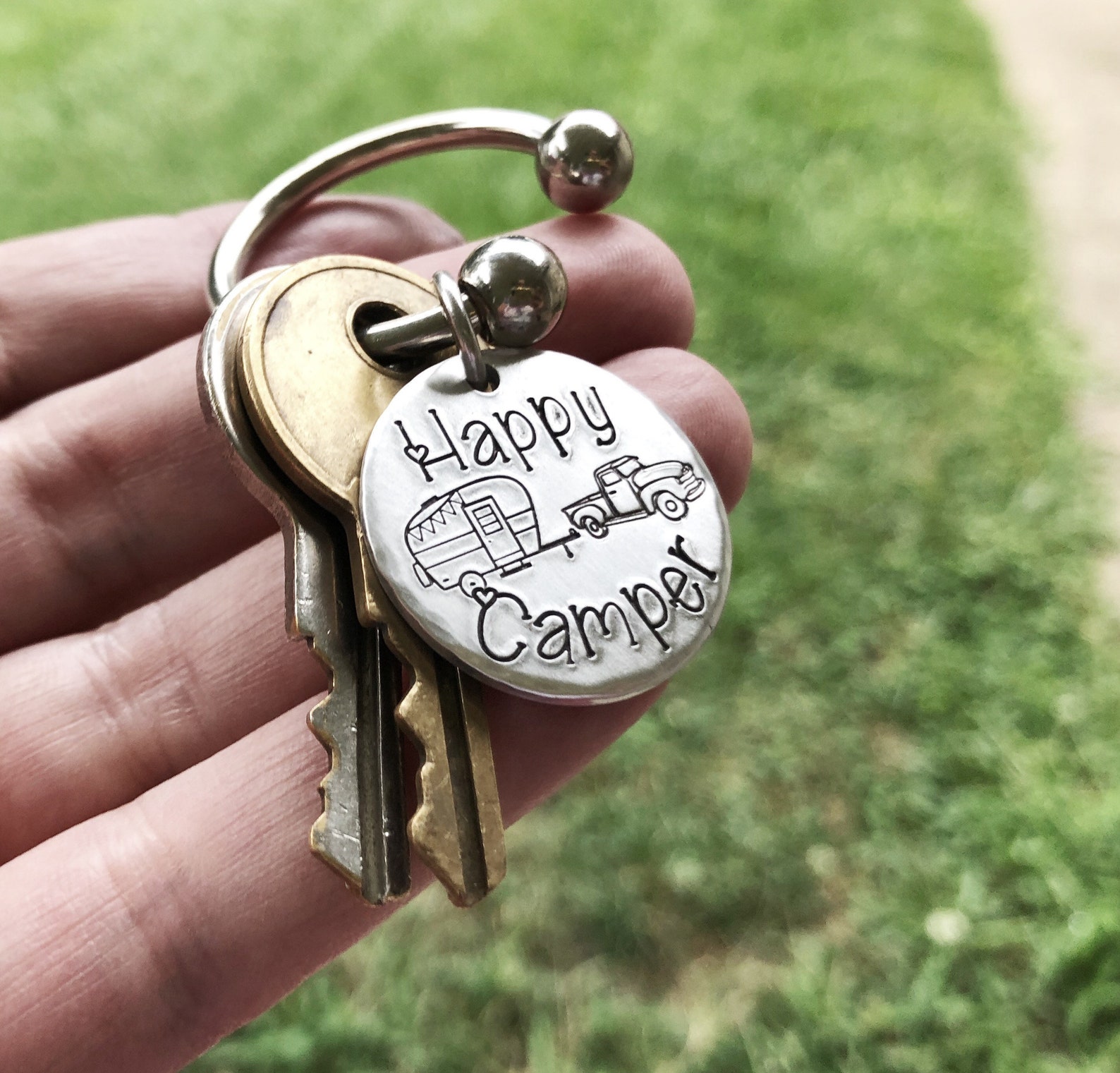 Happy Camper Key chain RV Keys Trailer Truck Camping Etsy