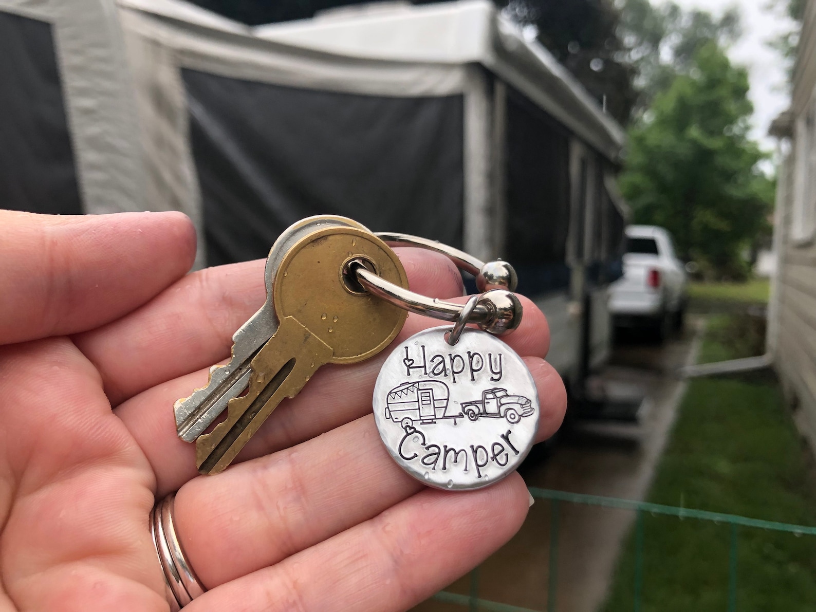 Happy Camper Key chain RV Keys Trailer Truck Camping Etsy
