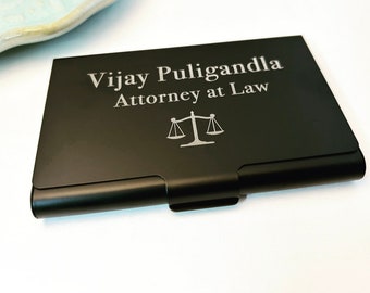 Lawyer Business Card Holder | Personalized Business Card Holder for Him or Her | Attorney Gift, | Law School Graduation Gift | Esquire Gift