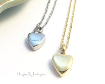 Cremation Urn Heart Charm Necklace ~ Custom Pet Loss ~  Remembrance Memorial Jewelry ~ Bereavement Gift ~ Minimalist Cremation Necklace