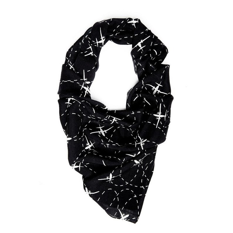 Airplanes on Black Square Wool Scarf Fashion Accessories - Etsy