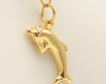 14k Solid Yellow Gold Dolphin charm (marked as14k)