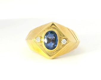 Estate Diamond and Sapphire 14k Gold Ring