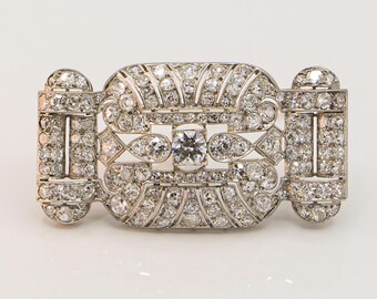 Vintage Platinum Diamond Art Deco Brooch – 1920s