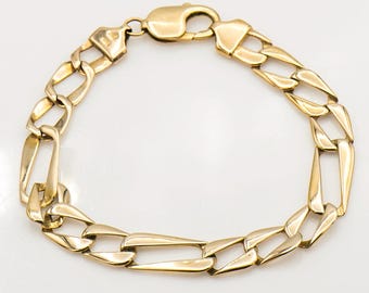 Solid 14K Gold Figaro Link Bracelet