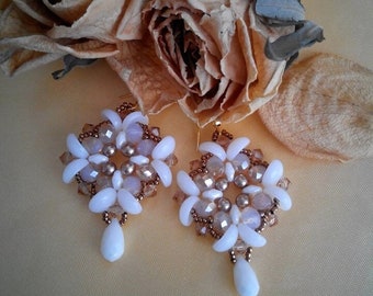 DIY ITA/ENG -  Tutorial Orecchini con perle e gocce  " Fleur de lys"