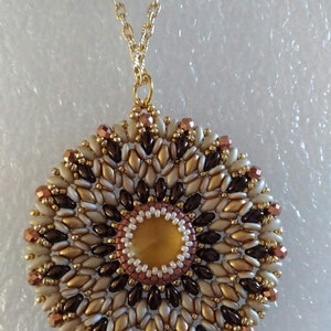 DIY ITA/ENG Once Upon A time - Tutorial ciondolo Pendente Superduo e Swarovski - beading pendant with superduos