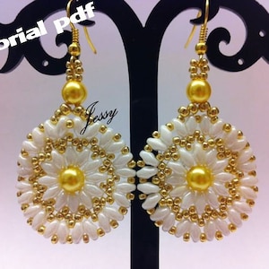 DIY ITA/ENG - Orecchini a cerchio con perline Superduo &quot;Spring Flower &quot;