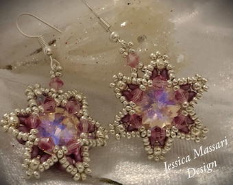 DIY ITA/ENG Earrings Super Stars - Orecchini con perle e cristalli Superduo a stella