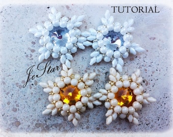 DIY ITA/ENG - Orecchini a stella con perline - Star Pendant " JeStar" superduo / twin beads
