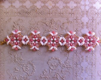 DIY ITA/ENG bracciale con perle " Fleur de Lys Bracelet " - Piggy e superduo beads
