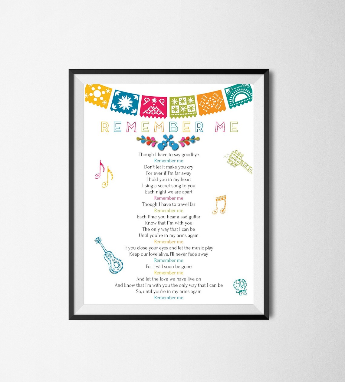Remember Me Coco Lyrics Pixar Coco Quote Love Quote Sugar Etsy
