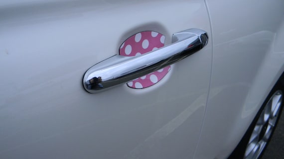 Rosa und Weiß Polkadots Auto Accessoire Auto Türgriff Kratzer